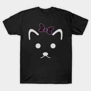 Funny colorful cat with hearts | Pattern with hearts and cat T-Shirt